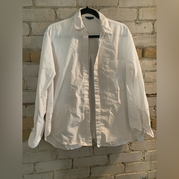 White Oversized Topshop Button Down Size 6 - Picture 1 of 4